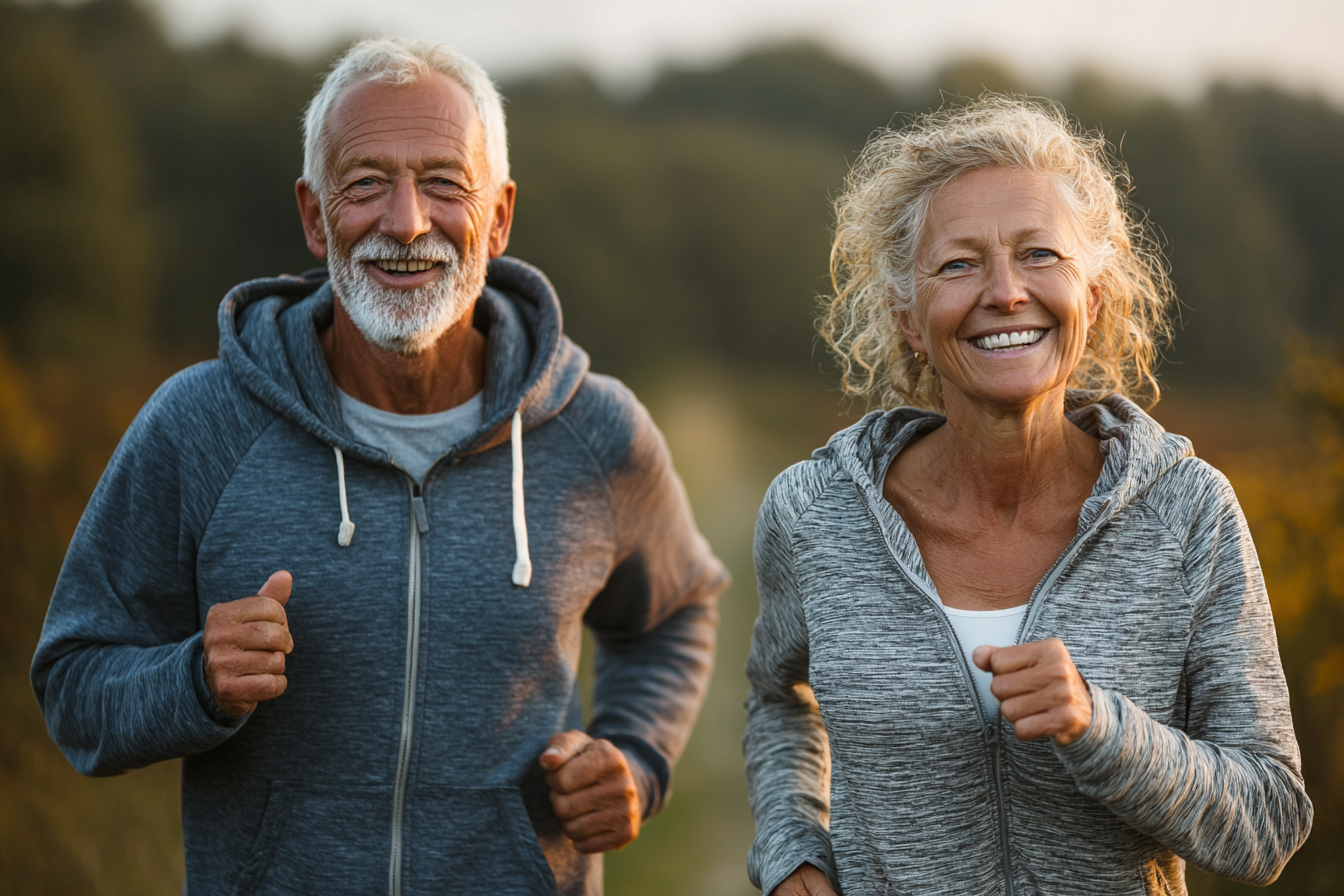 Група старших людей виконує фітнес вправи в парку